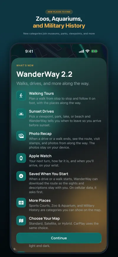 WanderWay 2.2: More places