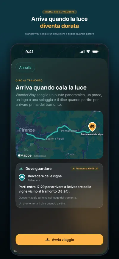 WanderWay 2.2: Giri al tramonto
