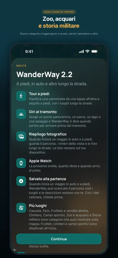 WanderWay 2.2: Più luoghi
