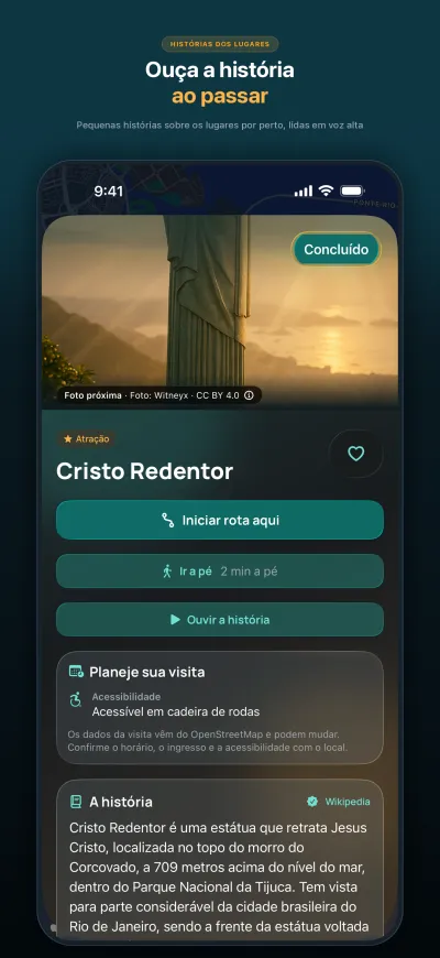 WanderWay 2.2: Páginas dos lugares mais limpas, com um botão OK mais fácil de tocar.