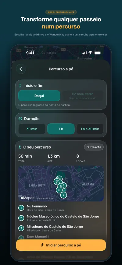 WanderWay 2.2: Percursos a pé