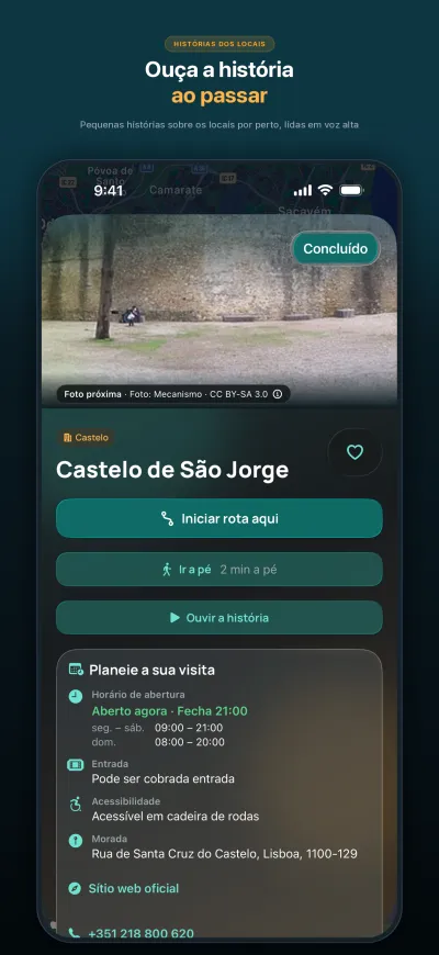 WanderWay 2.2: Páginas dos locais mais limpas, com um botão OK mais fácil de tocar.