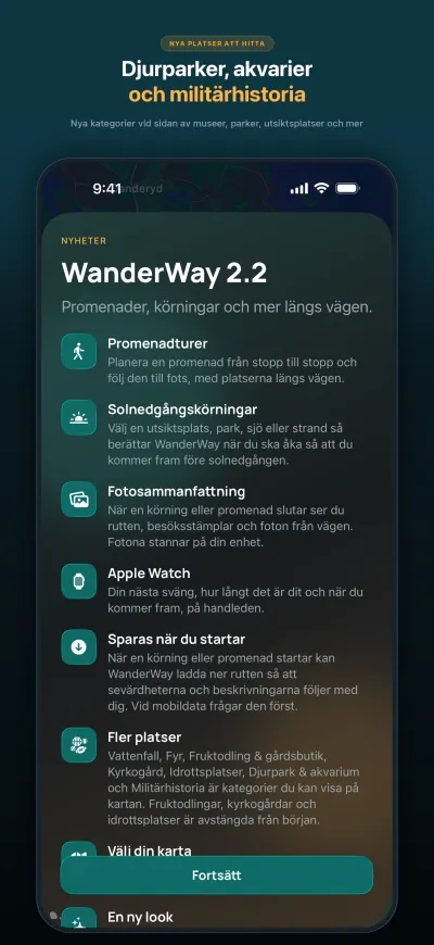 WanderWay 2.2: Fler platser