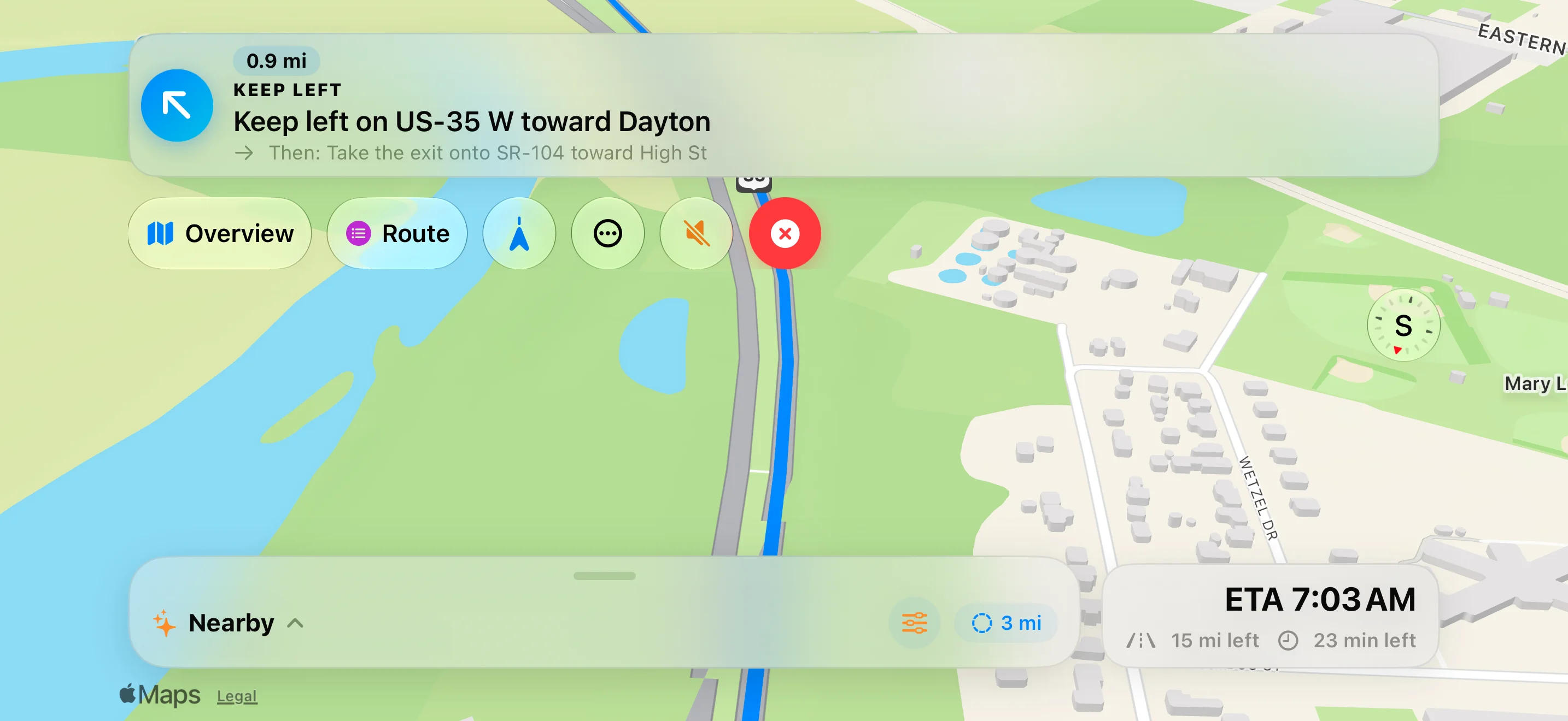 Turn-by-turn guidance in landscape orientation
