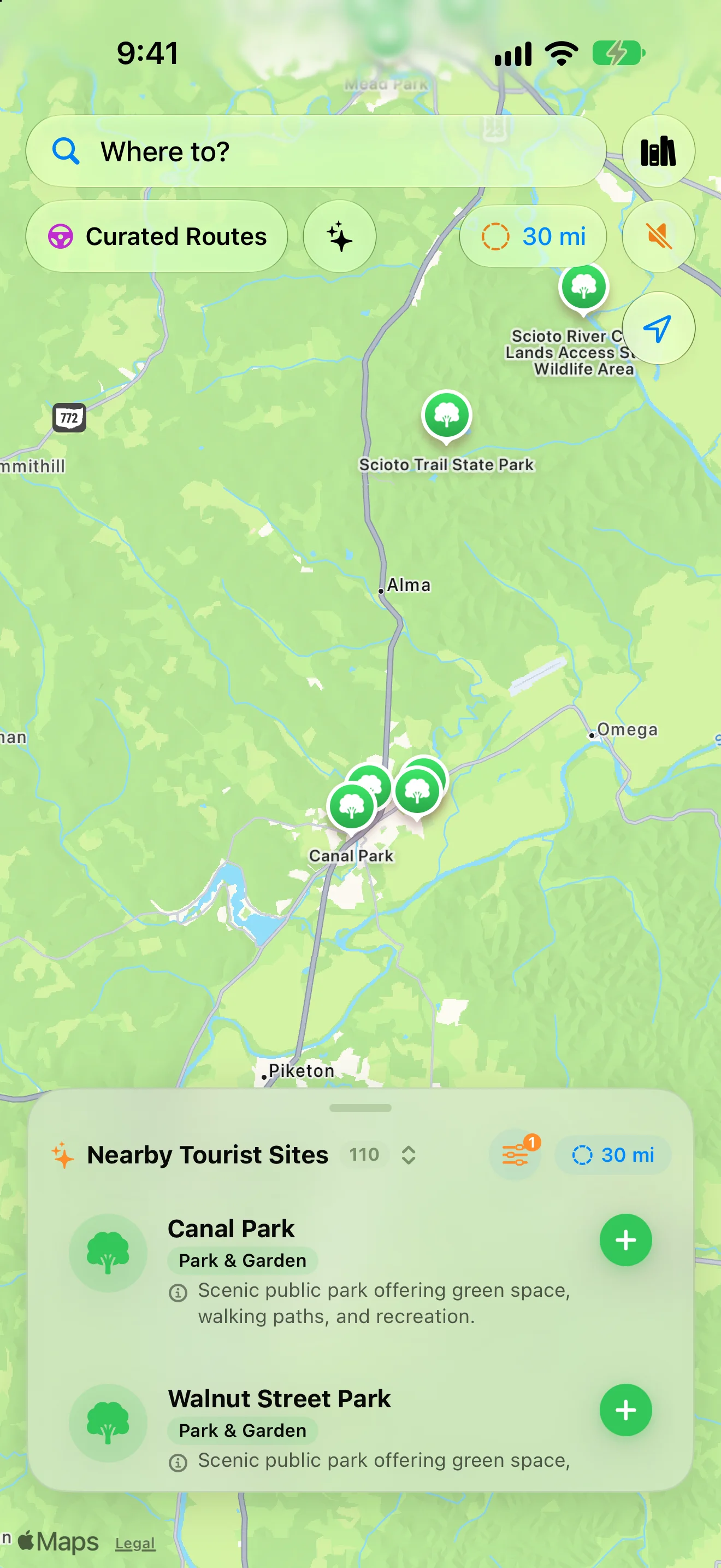 Find parks and state forests