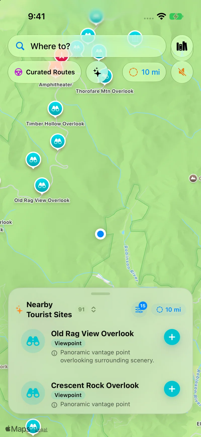 WanderWay mapping 91 mountain overlooks along Skyline Drive in Shenandoah National Park